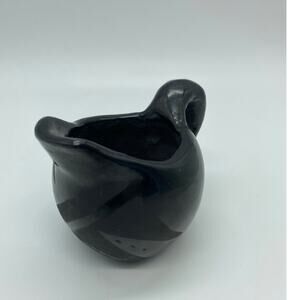 Vintage Santa Clara Black on Black Art Pottery small‎ pitcher unsigned
